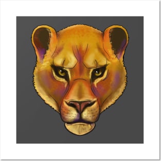 head of a lioness on a transparent background Posters and Art